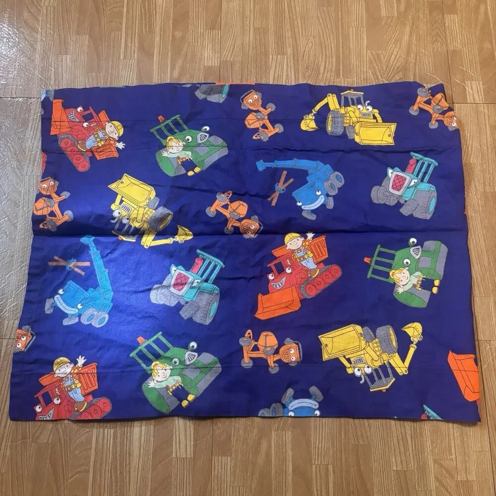 Vintage Bob The Builder Valance Curtain Panel 16H x 42W Children's Room Set Of 2
